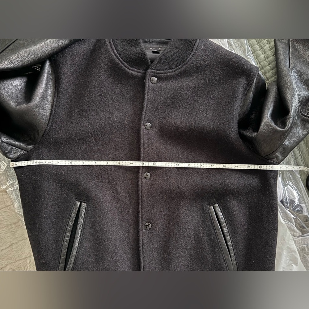 UNIS NYC, varsity bomber jacket, made in 🇺🇸 butter soft leather sleeves - Picture 12 of 12